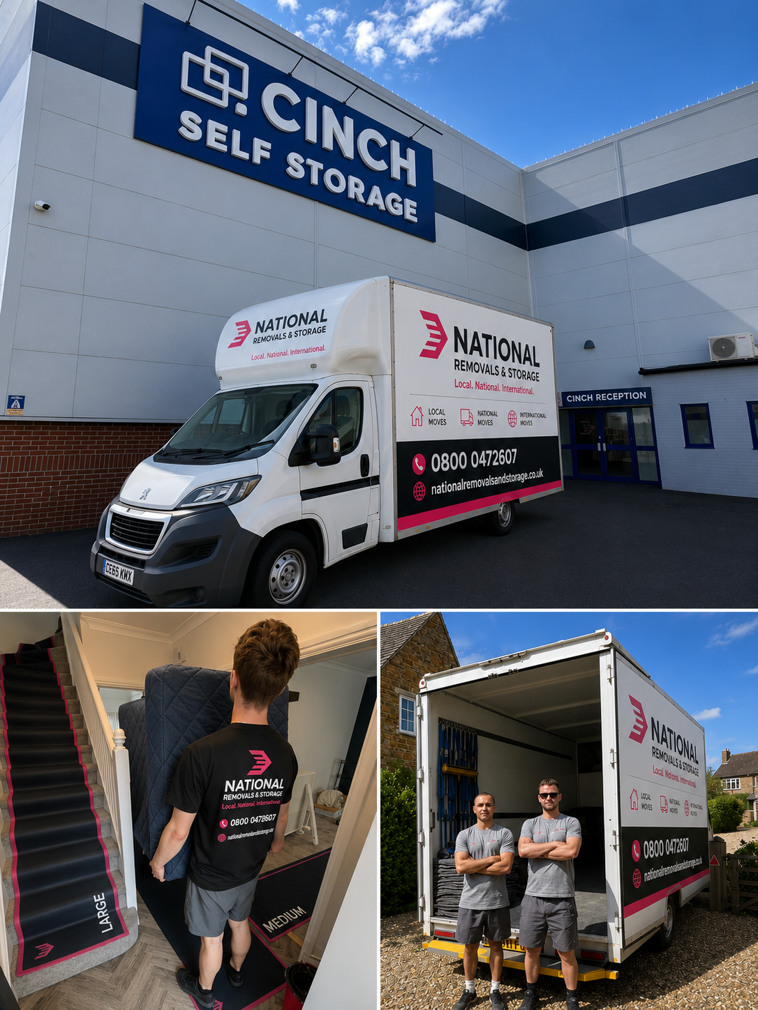 National Removals and Storage vehicle and removal team completing man and van jobs